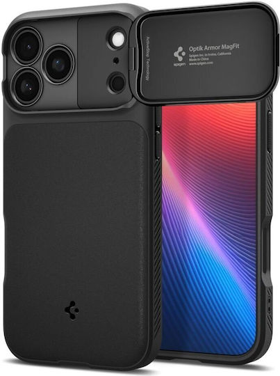 Spigen Optik Armor Rückseite Umschlag Silikon / Kunststoff 2mm Schwarze (iPhone 17 Pro Max)