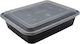 Disposable Plastic PP Tableware 750ml Black 50pcs Lid