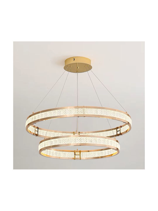 Alista Home Plafonieră de Tavan Aurie cu LED Integrat și Cristale și Telecomandă