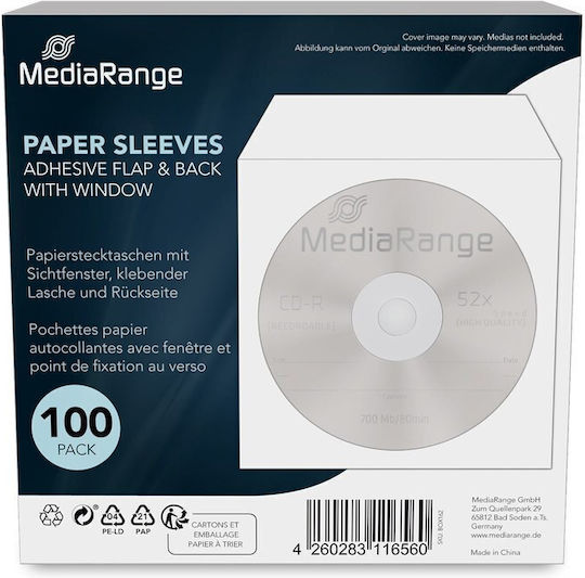 Φάκελοι Mediarange Paper Pockets Window Pack 100