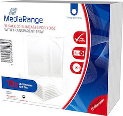Кутия Cd Dvd Mediarange Slimcase 1 Диск 5.2mm С Прозрачен Поставка 10 Броя Mrbox32-t