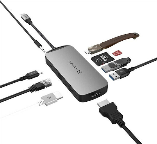 Adam Elements Casa X USB-C Docking Station mit HDMI 4K PD Ethernet Silber