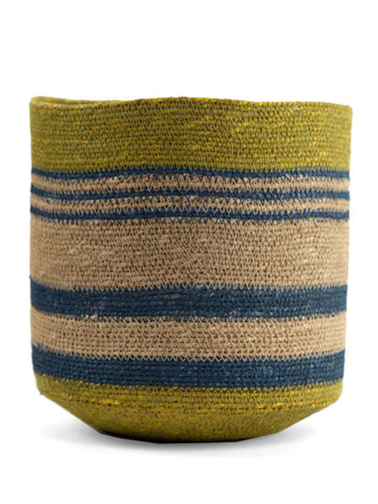 Soulworks Decorative Basket Wicker Yellow 21x21x24cm