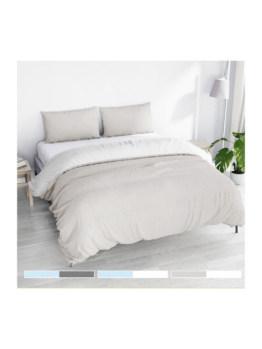 Viosarp Duvet Set Double with Microfiber Filling 200x220cm Beige 3pcs