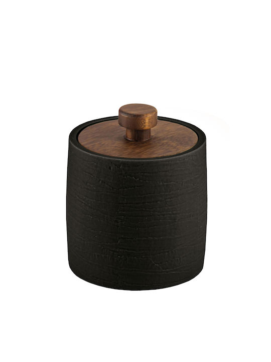 Kleine Wolke Cotton Holder Bamboo Black