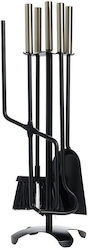 Zogometal 1230-b13 Fireplace Tool Set with Stand Holder Nickel Matt