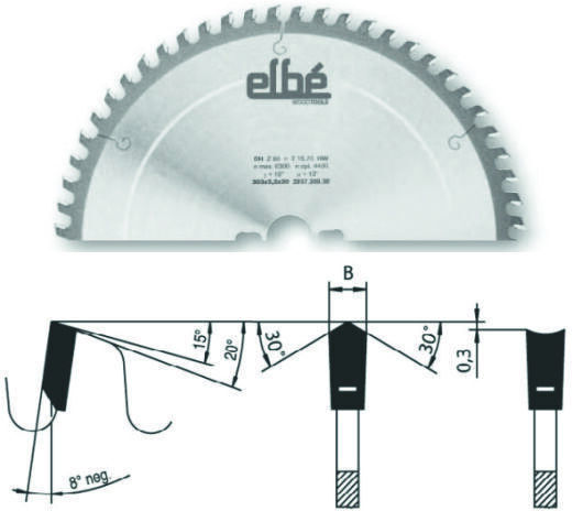 Cms Tipped Circular Saw Blade Concave Trapezoidal Sharpening Negative Hook 350x3.5x30 Z72