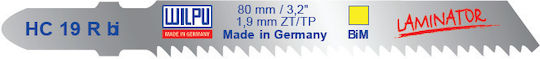 Hc 19 R Bi Bi-metal Jig Saw Blade Vertical Saw T-shank Wood 5 Pieces Size 80 X 7.9 X 1.27 Mm
