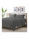 My Home Luxury Сет Чаршафи с Ластик 100x200+30см. Dark Gray 4бр