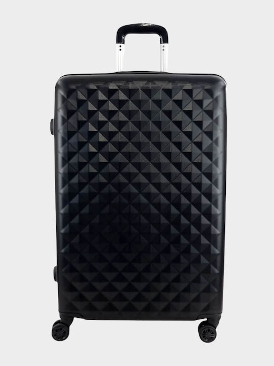 My Choice Large Hard Black Suitcase With 4 Wheels Height 72cm