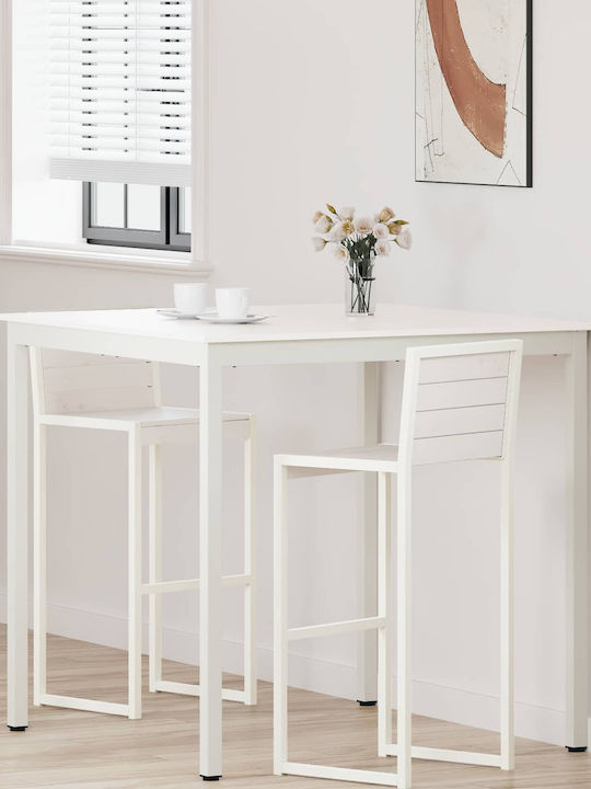 Table Bar from Solid Wood & Metal White 110x55x...