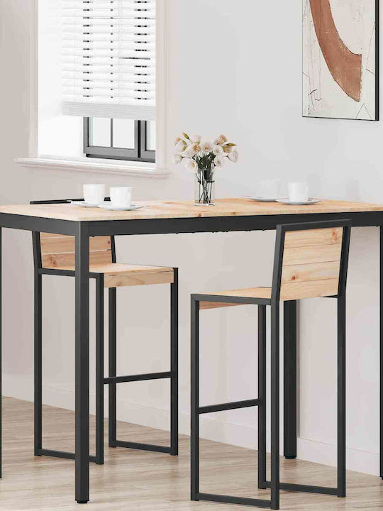 Table Bar from Solid Wood & Metal Natural 110x5...