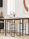 Table Bar from Solid Wood & Metal Natural 110x55x105cm