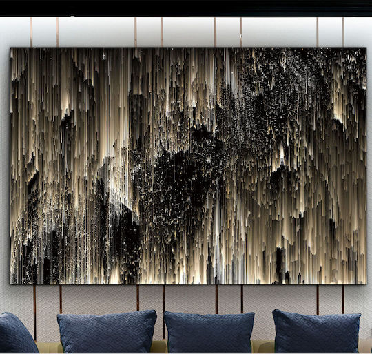 Glas Gemälde Lampe Gold 180x120cm