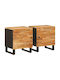 Bedside Tables from Solid Wood Brown 2 Pieces 40x33.5x46cm