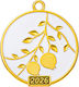 Metal Decorative Pomegranate Gold-White 4.5x5.5...