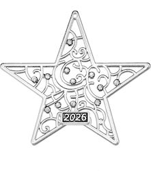 Metal Decorative Star Rhinestone 6x6cm M2026/44...