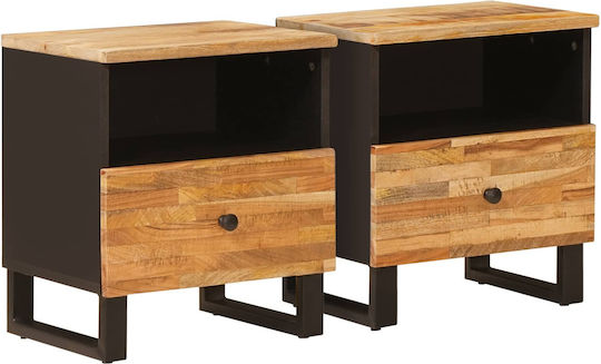Bedside Tables from Solid Wood Brown 2 Pieces 40x33x46cm