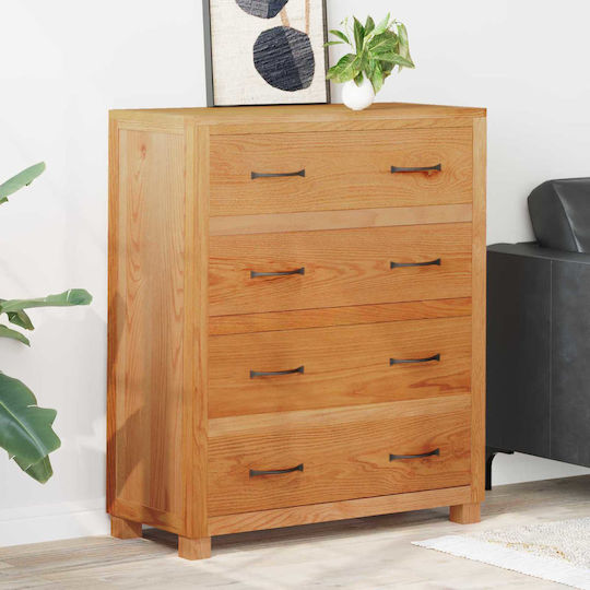 Wooden Chest of Drawers Coffee 80x35x95cm