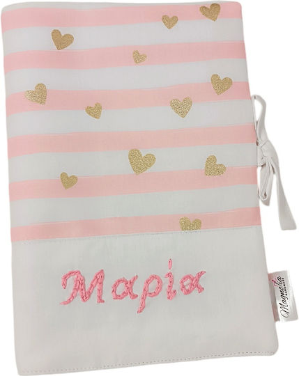 Personalized Child Health Book Cover Glitter Hearts