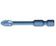 Hexagonal Screwdriver Bit 1/4'' Blue Shock Shape E 6.3 Pozidriv Pz 3 Profile