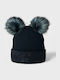 Pom Pom Beanie Γυναικείος Σκούφος Πλεκτός σε Μαύρο χρώμα