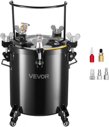 Vevor Vertical Cylindrical Plastic Storage Tank 40lt for Water / Petroleum Black