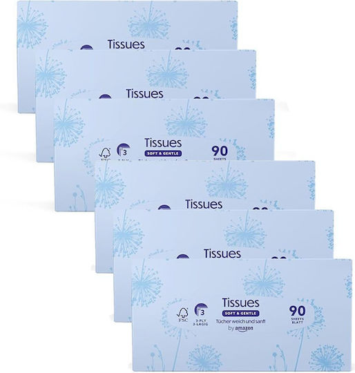 Presto 6000803-6 Dc Universal Nose Tissue Set 3 Layers 6 Packs 90 Tissues Sensitive Skin White