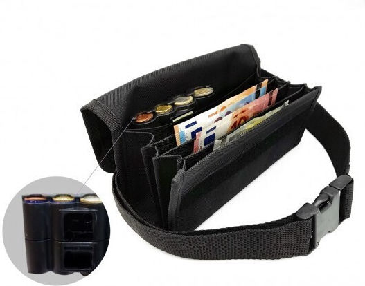 Plastic Waiter Waist Bag / Pouch with 8 Number of Spit 22.5x6.5x11cm Pw8