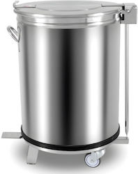 Metallic Wheeled Waste Bin 50lt with Pedal