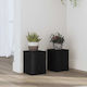 vidaXL Pot Stands Wooden Black 15cmx15cmx20cmcm. 2pcs