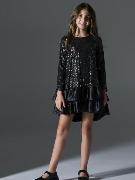 Melin Rose Children's Dress with Sequins Black