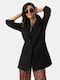 Women's Light Coat Black Size 2XL