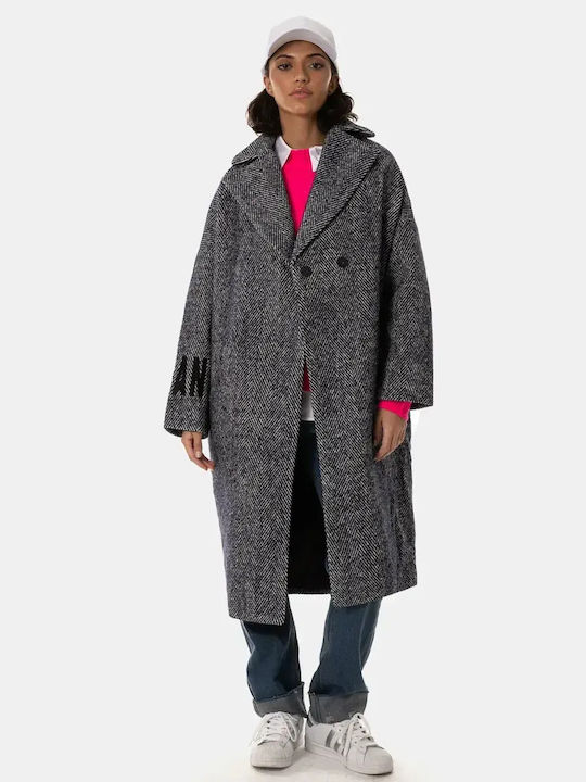 Παλτό Oversized Navy Stripes Μέγεθος One Size