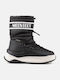 Synthetic Leather Snow Boots with Laces Black