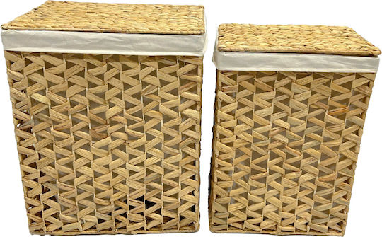 InTheBox Set de coșuri decorative cu capac White 45x35x55buc 2buc