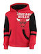 Kinder-Sweatshirt Strickjacke mit Kapuze und Taschen Rote Chicago Bulls