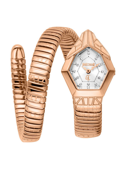 Just Cavalli Ceas de Damă cu Roz Brățară Metalică