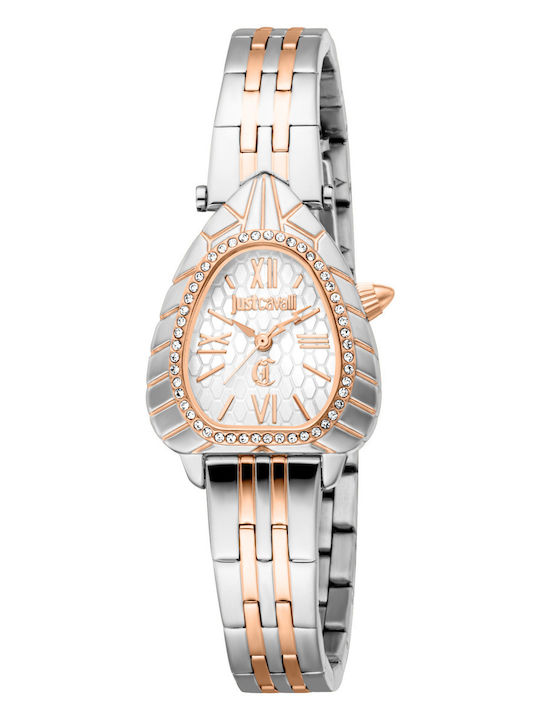 Just Cavalli Ceas de Damă cu Rose Gold Brățară Metalică