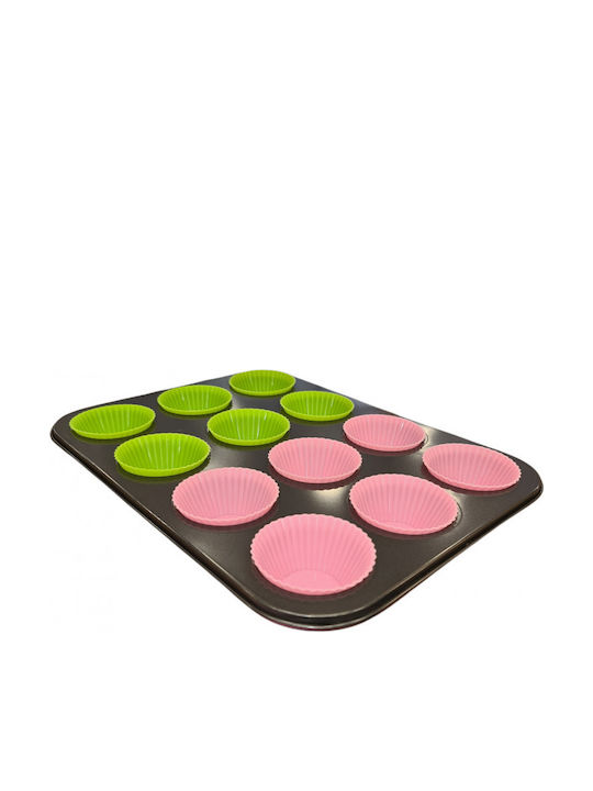 Izzy Φόρμα Ζαχαροπλαστικής για Cupcakes/Muffins 35x26.5x3.5εκ. 12τμχ