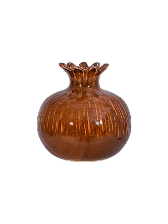 Fylliana Fl7395 Handmade Tabletop Lucky Charm Pomegranate Brown Ceramic 9x9cm 6pcs