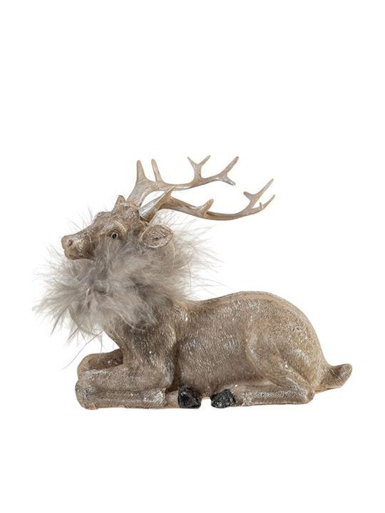 Christmas Decorative Brown Polyester Reindeer 14x6x13cm Zen Collection 25.38.52060 Set of 4 Pieces Material Brown Polyester Zen Collection 25.38.52060