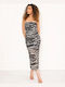 Rochie Midi Fără Bretele Cu Snuare Zebra Mărimea M