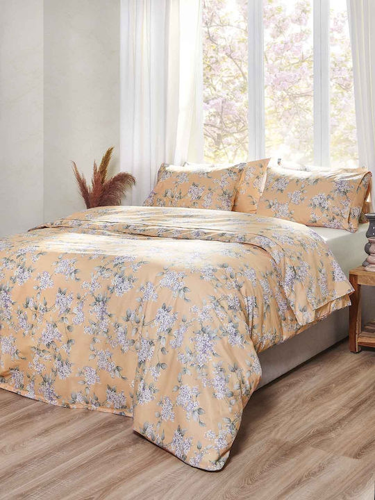 Peiraiki Patraiki Set Cearșafuri cu Elastic 160x200+35cm. Omega Piersică 4buc