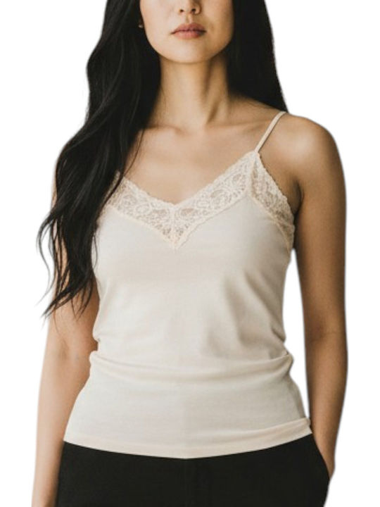 Women's T-Shirt with Spaghetti Strap Beige