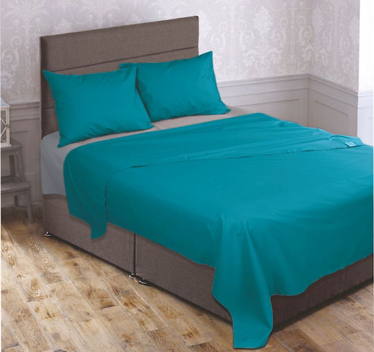Flamingo Rainbow Σετ Σεντόνι με 2 Μαξιλαροθήκες Υπέρδιπλο 240x260εκ. Emerald-grey (3τμχ)