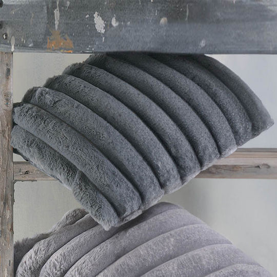 Rythmos Decorative Pillow Case Trinity Fur Dark Gray 40x40cm