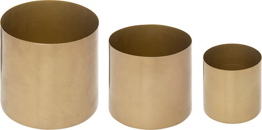 Atmosphera Max Vaze Pentru Plante Metalice Aurii 3 Buc
