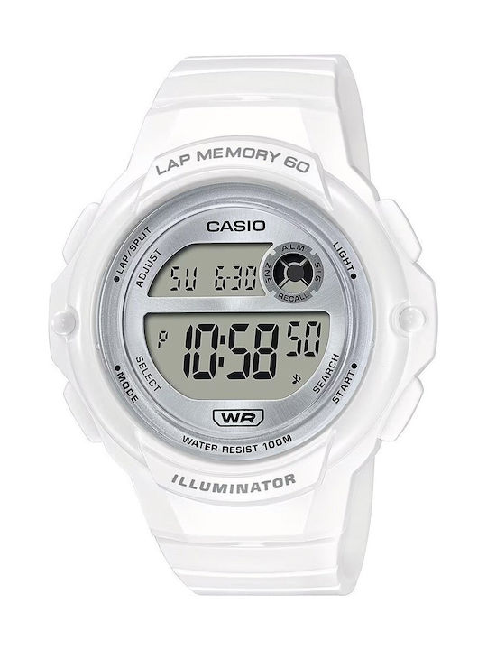 Casio Women's Watch with White Rubber Strap