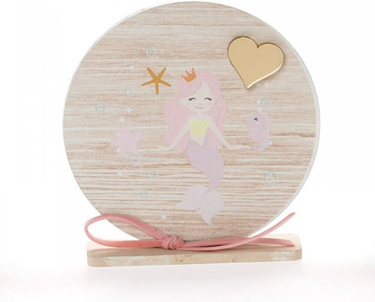 Taufgeschenk mit Bildchen Meerjungfrau aus Holz KBT-355
